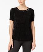 Alfred Dunner Talk Of The Town Embellished Tiered Top