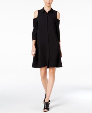 Alfani Cold-shoulder Shirtdress, Only At Macy's