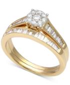Diamond Halo Engagement Ring (3/4 Ct. T.w.) In 14k Gold