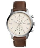 Fossil Men's Chronograph Townsman Brown Leather Strap Watch 44mm
