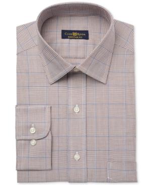Club Room Men's Classic Fit Houndstooth Plaid Dress Shirt, Only At Macy's