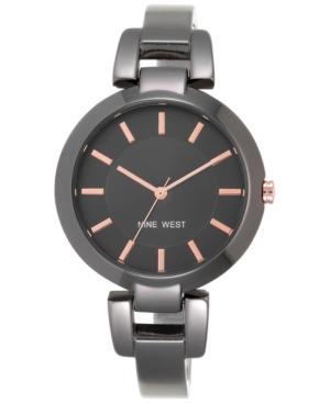 Nine West Women's Gunmetal Bangle Bracelet Watch 34mm Nw/1797gngn