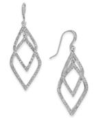 I.n.c. Silver-tone Pave Orbital Drop Earrings, Created For Macy's