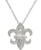Giani Bernini Cubic Zirconia Fleur-de-lis Pendant Necklace In Sterling Silver, 16 + 2 Extender, Created For Macy's