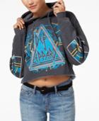 Freeze 24-7 Juniors' Def Leppard Cropped Hoodie