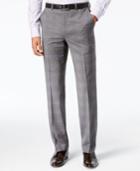 Sean John Men's Classic-fit Stretch Gray/purple Windowpane Plaid Suit Pants