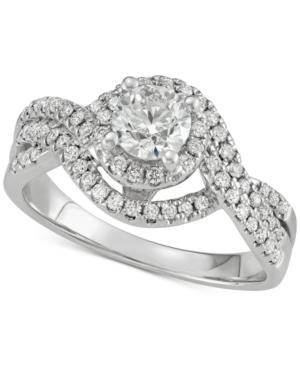 Diamond Swirl Engagement Ring (1-1/5 Ct. T.w.) In 14k Gold