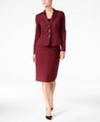 Le Suit Melange Twill Three-button Skirt Suit