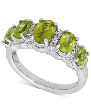 Peridot (2-1/3 Ct. T.w.) & White Topaz (1/6 Ct. T.w.) Ring In Sterling Silver