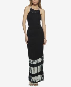 Jessica Simpson Tessanne Border-print Crochet-trim Maxi Dress