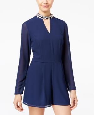 Crystal Doll Juniors' Chiffon Necklace Romper
