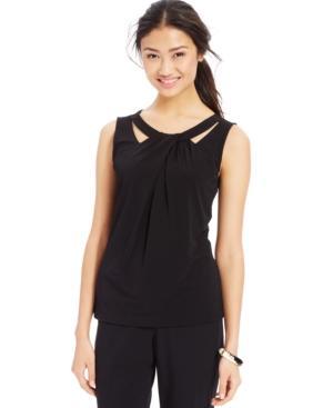 Nine West Sleeveless Cutout Twist-front Top