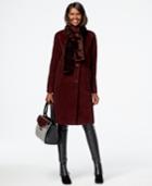 Jones New York Faux-fur-scarf Walker Coat With Removable Scarf