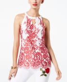Inc International Concepts Lace Keyhole Top, Created For Macy's