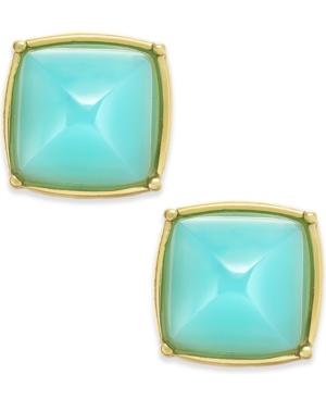 Abs By Allen Schwartz Gold-tone Rounded Pyramid Stud Earrings