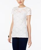 Inc International Concepts Lace Illusion Top, Only At Macy's