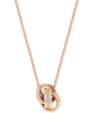 Swarovski Pave Enhanced Triple Ring Pendant Necklace