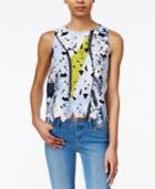 Bar Iii Sleeveless Floral-lace Tank Top, Only At Macy's