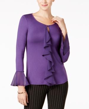 Cable & Gauge Ruffle-trim Top