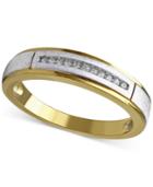 Beautiful Beginnings Men's Diamond Accent Wedding Band 14k Gold And White Gold