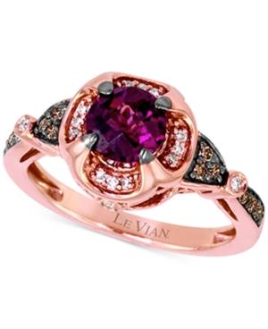 Le Vian Raspberry Rhodolite Garnet (1 Ct. T.w.) And Diamond (1/5 Ct. T.w.) Ring In 14k Rose Gold