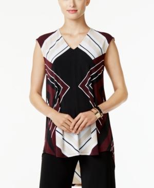 Alfani Printed High-low Hem Tunic, Created For Macy's