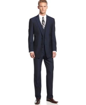 Calvin Klein Navy Vested X Slim-fit Suit