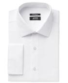 Alfani Men's Classic/regular Fit White Step Twill Texture French Cuff Dress Shirt, Only At Macy's