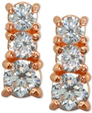 Giani Bernini Cubic Zirconia Graduated Stud Earrings In Sterling Silver, Created For Macy's