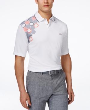 Greg Norman For Tasso Elba Men's Hex-print Performance Polo, Only At Macy's