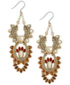 Lucky Brand Gold-tone Multi-stone Drop Earrings