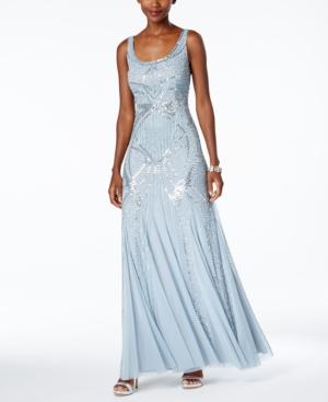 Adrianna Papell Petite Beaded A-line Gown