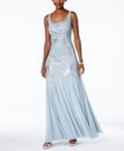Adrianna Papell Petite Beaded A-line Gown