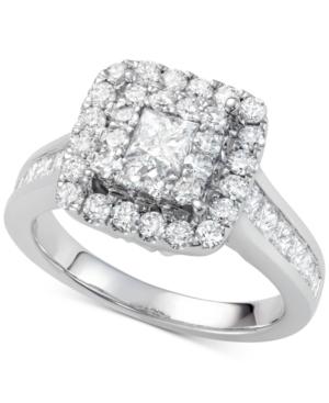 Diamond Square Halo Ring (2 Ct. T.w.) In 14k White Gold