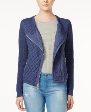 Tommy Hilfiger Quilted Moto Cardigan, Only At Macy's