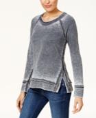 Style & Co Distressed Sweatshirt, Created For Macy's