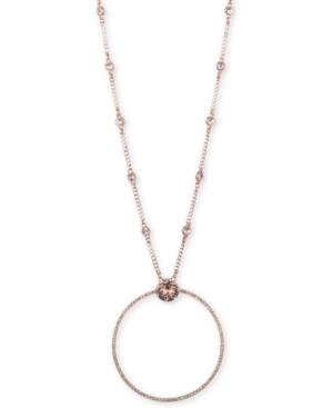 Givenchy Rose Gold-tone Crystal Open Circle 32 Pendant Necklace