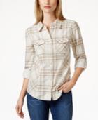 Style & Co. Button-down Plaid Top, Only At Macy's