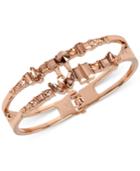 Kenneth Cole New York Rose Gold-tone Multi-crystal Openwork Hinged Bangle Bracelet