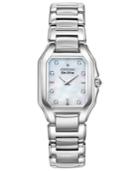 Citizen Women's Eco-drive Signature Fiore Diamond Accent Stainless Steel Bracelet Watch 26x24mm Ex1190-58d