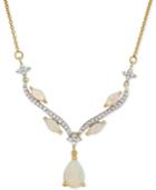 Lab-created Opal (5/8 Ct. T.w.) & White Sapphire (9/10 Ct. T.w.) 16 Pendant Necklace In Sterling Silver & 14k Gold-plate