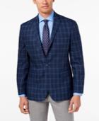 Ryan Seacrest Distinction Men's Modern-fit Navy Windowpane Sport Coat, Created For Macy's