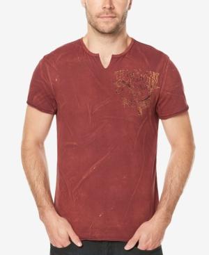Buffalo David Bitton Men's Graphic-print Split-neck T-shirt