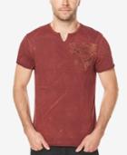 Buffalo David Bitton Men's Graphic-print Split-neck T-shirt