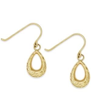 Diamond-cut Teardrop Earrings In 14k Gold