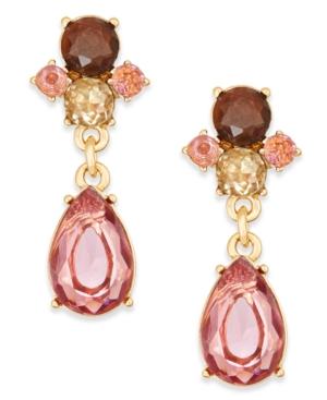 Charter Club Gold-tone Multi-crystal Teardrop Drop Earrings, Created For Macy's