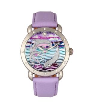 Bertha Quartz Estella Collection Silver And Lavender Leather Watch 38mm