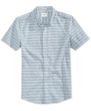 Guess Men's Slub Stripe Cotton Shirt