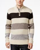 Tricots St. Raphael Men's Stripe Quarter-zip Mock-collar Sweater