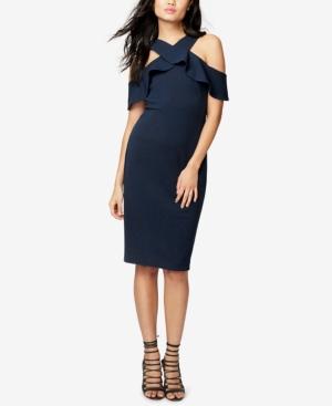 Rachel Rachel Roy Ruffled Scuba Cold-shoulder Dress